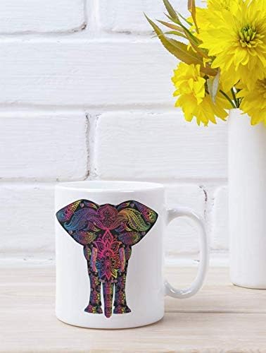 יפה פיל אמנות קפה ספל | אמנות של פילים קרמיקה ספל